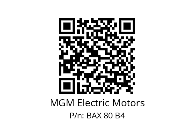   MGM Electric Motors BAX 80 B4