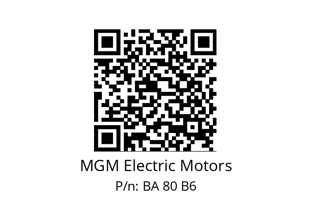   MGM Electric Motors BA 80 B6