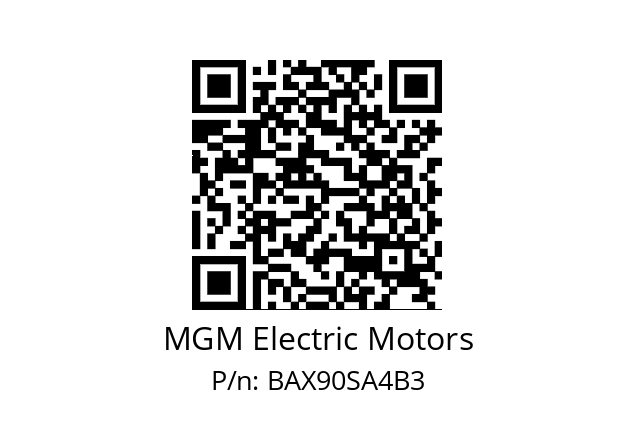   MGM Electric Motors BAX90SA4B3