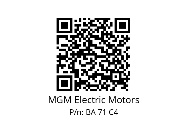   MGM Electric Motors BA 71 C4