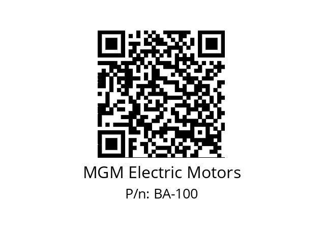   MGM Electric Motors BA-100