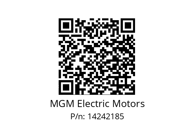  BAX100LA6B5 MGM Electric Motors 14242185