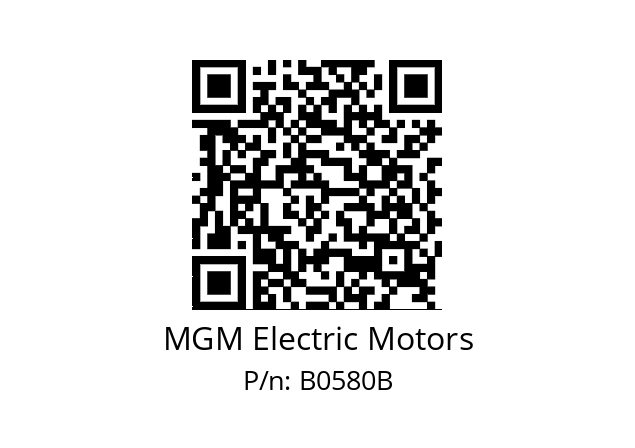   MGM Electric Motors B0580B