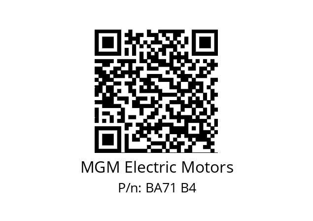   MGM Electric Motors BA71 B4