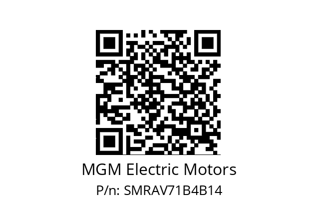   MGM Electric Motors SMRAV71B4B14