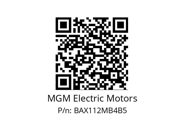   MGM Electric Motors BAX112MB4B5