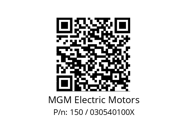   MGM Electric Motors 150 / 030540100X