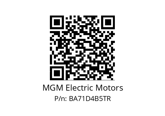   MGM Electric Motors BA71D4B5TR