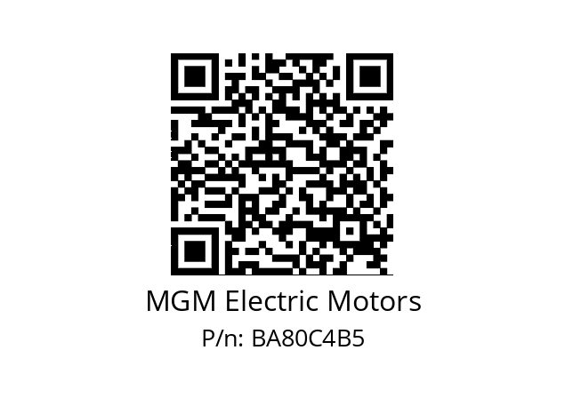   MGM Electric Motors BA80C4B5