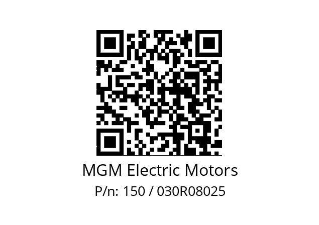   MGM Electric Motors 150 / 030R08025