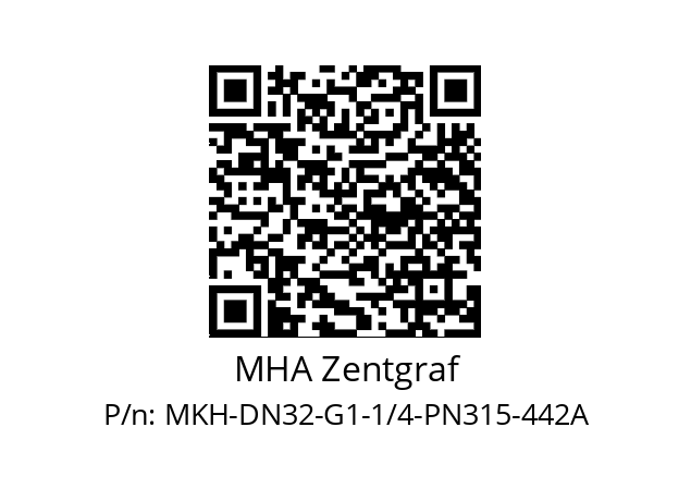   MHA Zentgraf MKH-DN32-G1-1/4-PN315-442A