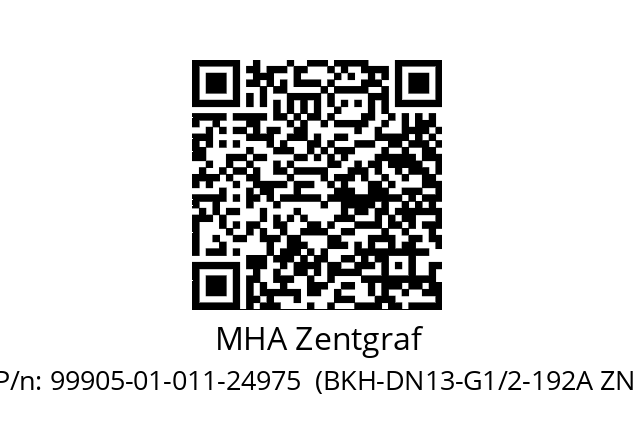   MHA Zentgraf 99905-01-011-24975  (BKH-DN13-G1/2-192A ZN)