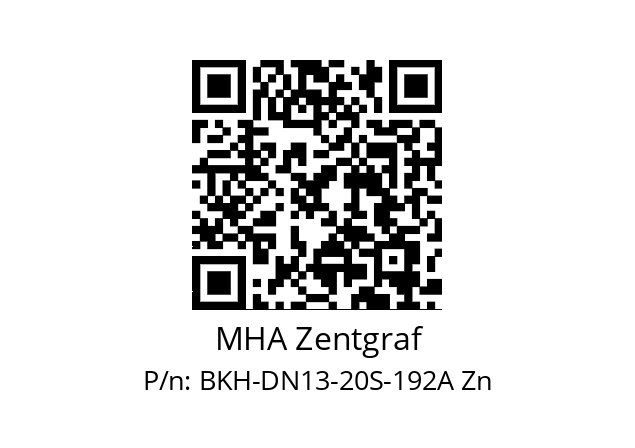   MHA Zentgraf BKH-DN13-20S-192A Zn