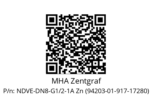   MHA Zentgraf NDVE-DN8-G1/2-1A Zn (94203-01-917-17280)