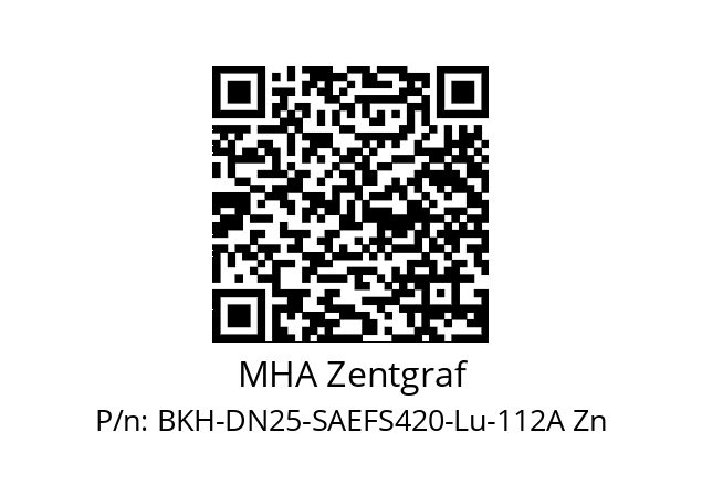   MHA Zentgraf BKH-DN25-SAEFS420-Lu-112A Zn