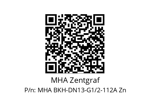   MHA Zentgraf MHA BKH-DN13-G1/2-112A Zn