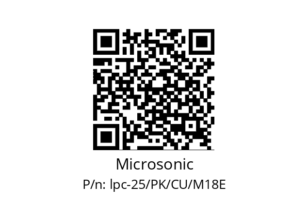   Microsonic lpc-25/PK/CU/M18E