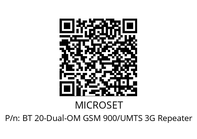   MICROSET BT 20-Dual-OM GSM 900/UMTS 3G Repeater