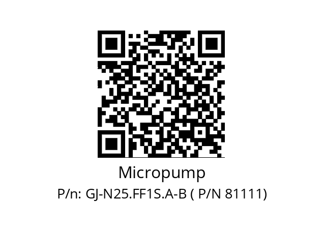   Micropump GJ-N25.FF1S.A-B ( P/N 81111)