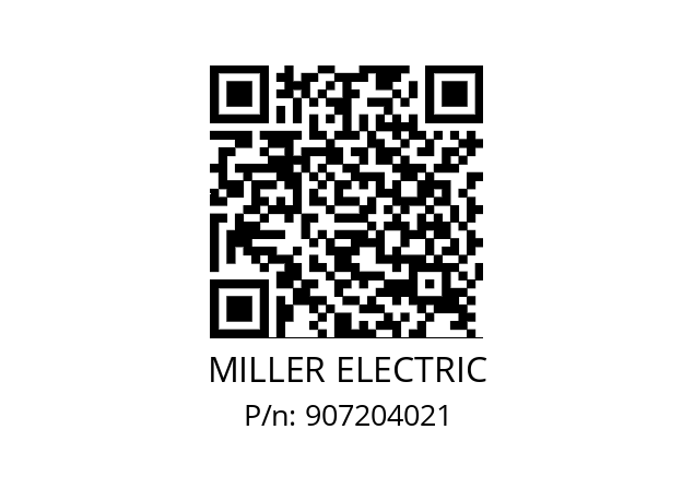   MILLER ELECTRIC 907204021