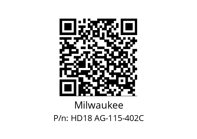   Milwaukee HD18 AG-115-402C