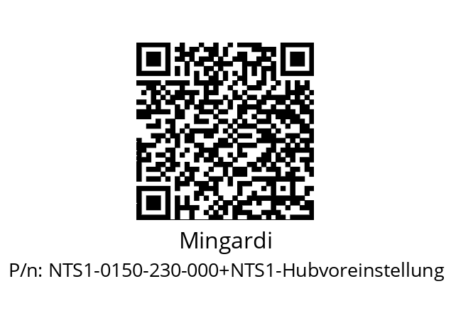   Mingardi NTS1-0150-230-000+NTS1-Hubvoreinstellung