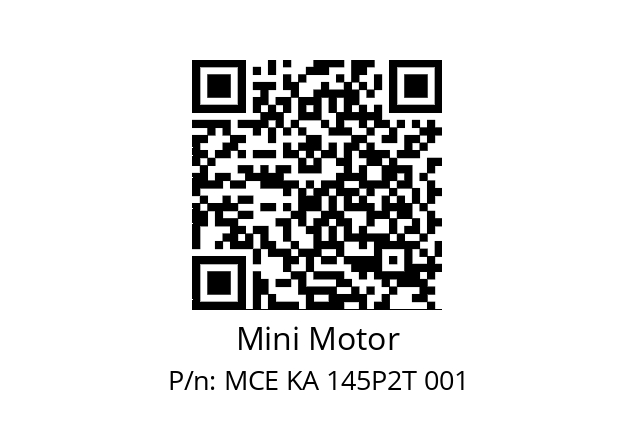   Mini Motor MCE KA 145P2T 001