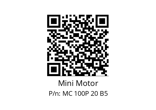   Mini Motor MC 100P 20 B5