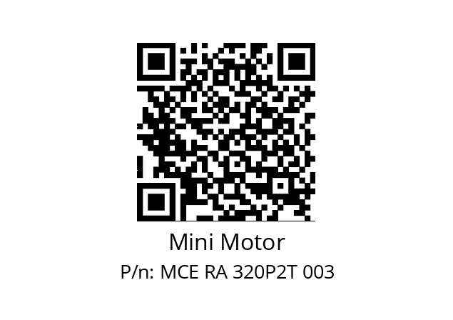   Mini Motor MCE RA 320P2T 003