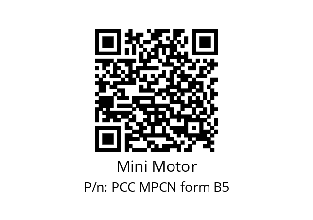   Mini Motor PCC MPCN form B5