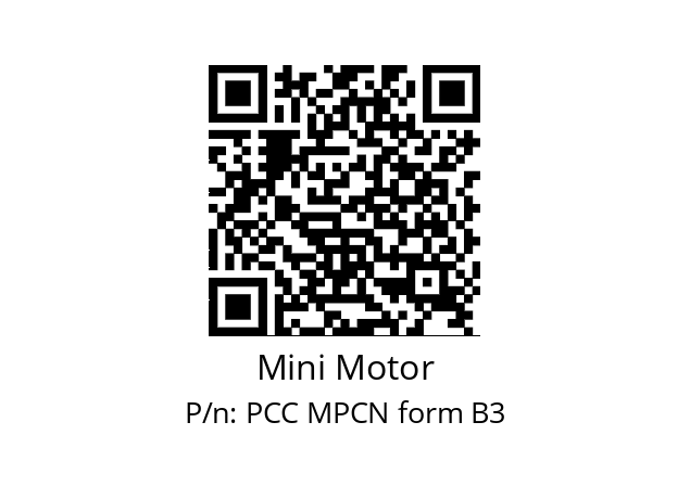   Mini Motor PCC MPCN form B3