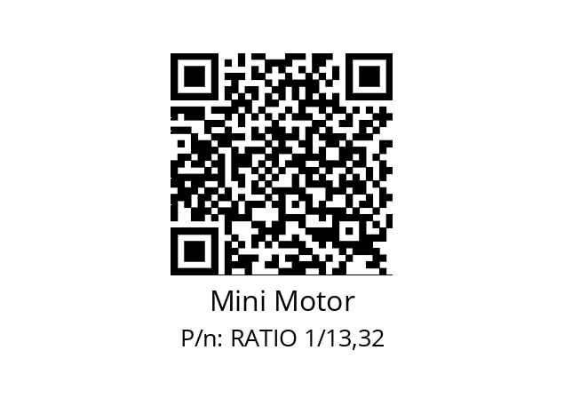   Mini Motor RATIO 1/13,32