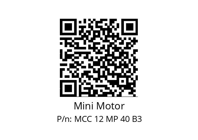   Mini Motor MCC 12 MP 40 B3