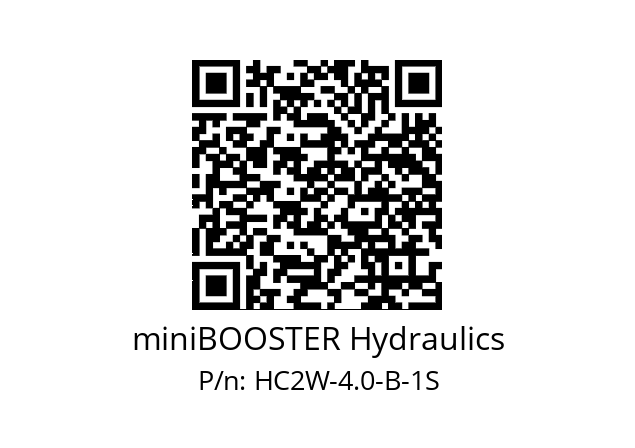   miniBOOSTER Hydraulics HC2W-4.0-B-1S