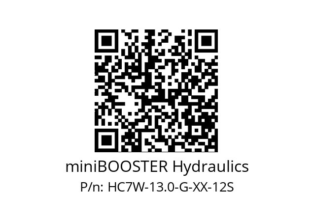   miniBOOSTER Hydraulics HC7W-13.0-G-XX-12S