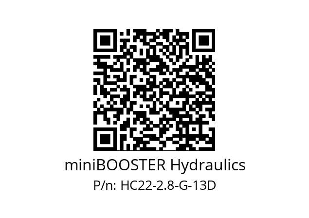   miniBOOSTER Hydraulics HC22-2.8-G-13D