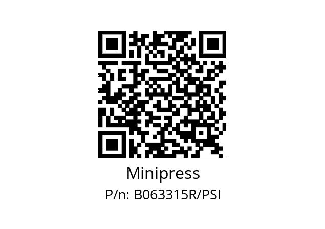   Minipress B063315R/PSI