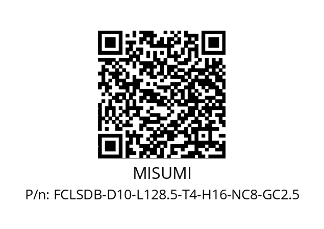   MISUMI FCLSDB-D10-L128.5-T4-H16-NC8-GC2.5