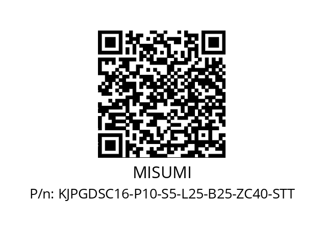   MISUMI KJPGDSC16-P10-S5-L25-B25-ZC40-STT