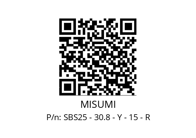   MISUMI SBS25 - 30.8 - Y - 15 - R