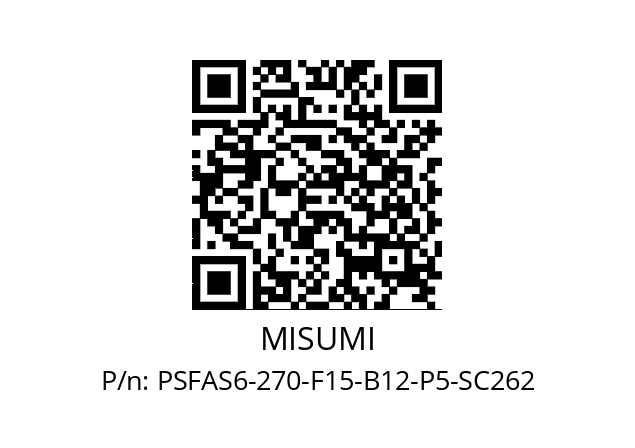   MISUMI PSFAS6-270-F15-B12-P5-SC262