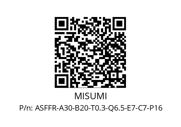   MISUMI ASFFR-A30-B20-T0.3-Q6.5-E7-C7-P16