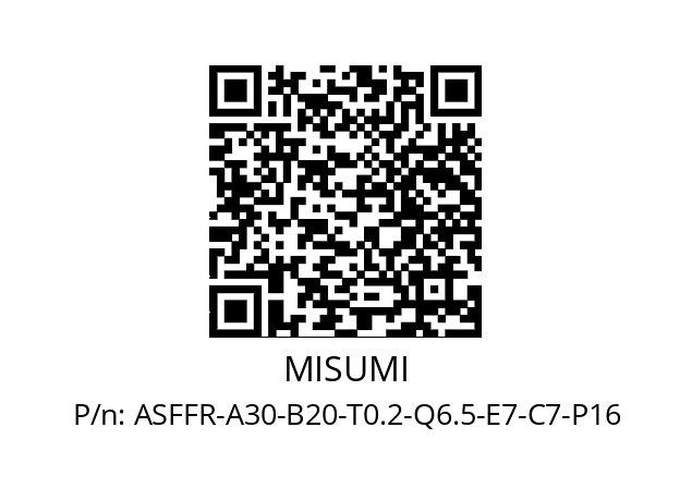   MISUMI ASFFR-A30-B20-T0.2-Q6.5-E7-C7-P16