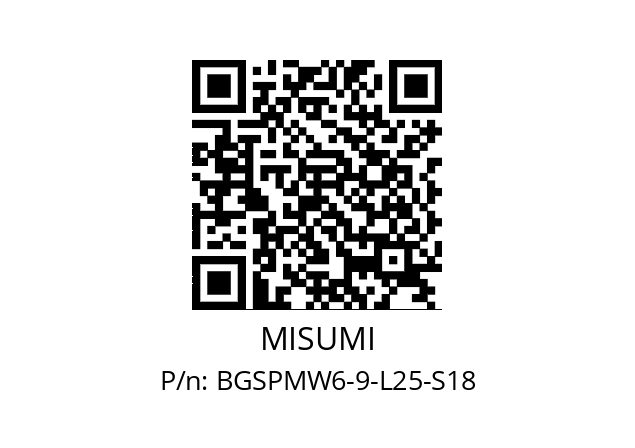   MISUMI BGSPMW6-9-L25-S18