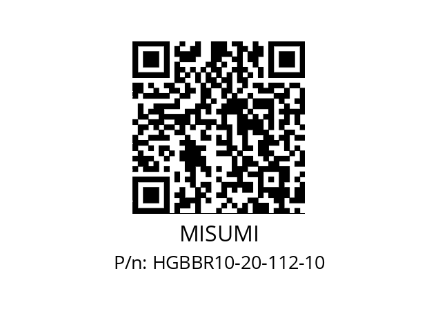   MISUMI HGBBR10-20-112-10