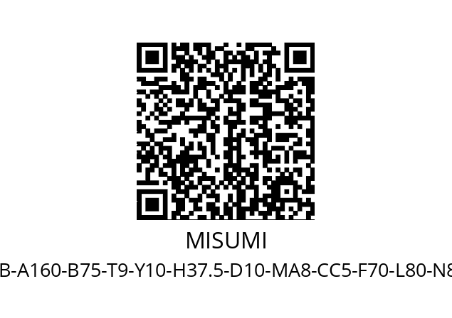   MISUMI HRMCC-SCB-A160-B75-T9-Y10-H37.5-D10-MA8-CC5-F70-L80-N8-V120-W55-X20