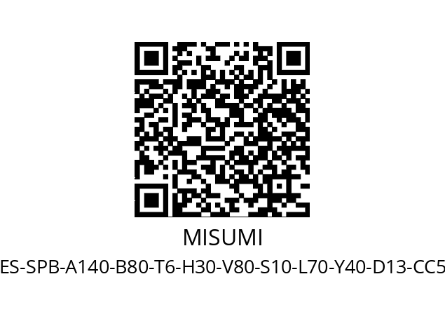   MISUMI BLUES-SPB-A140-B80-T6-H30-V80-S10-L70-Y40-D13-CC5-N8-W40