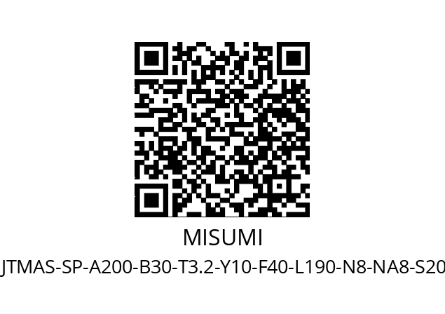   MISUMI JTMAS-SP-A200-B30-T3.2-Y10-F40-L190-N8-NA8-S20-X10