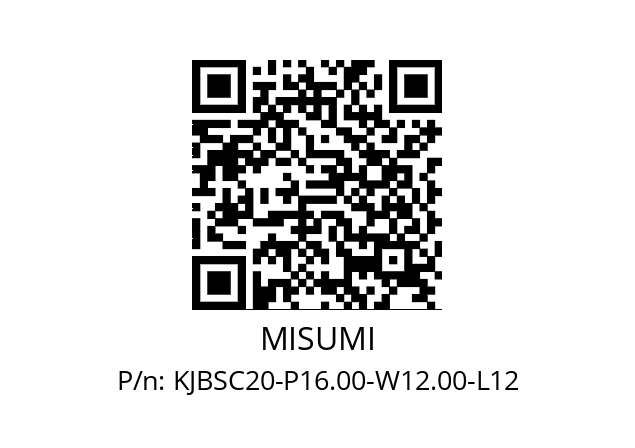   MISUMI KJBSC20-P16.00-W12.00-L12