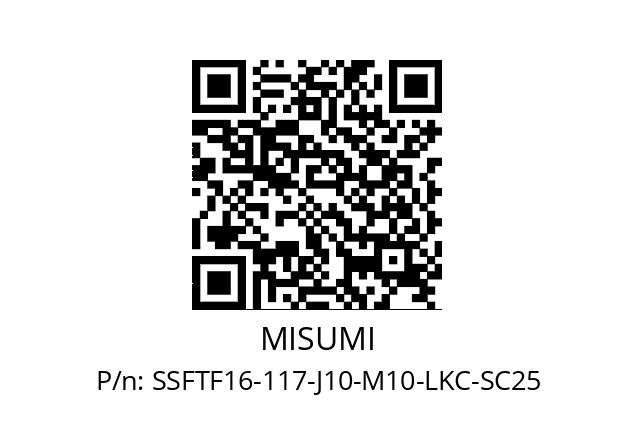   MISUMI SSFTF16-117-J10-M10-LKC-SC25